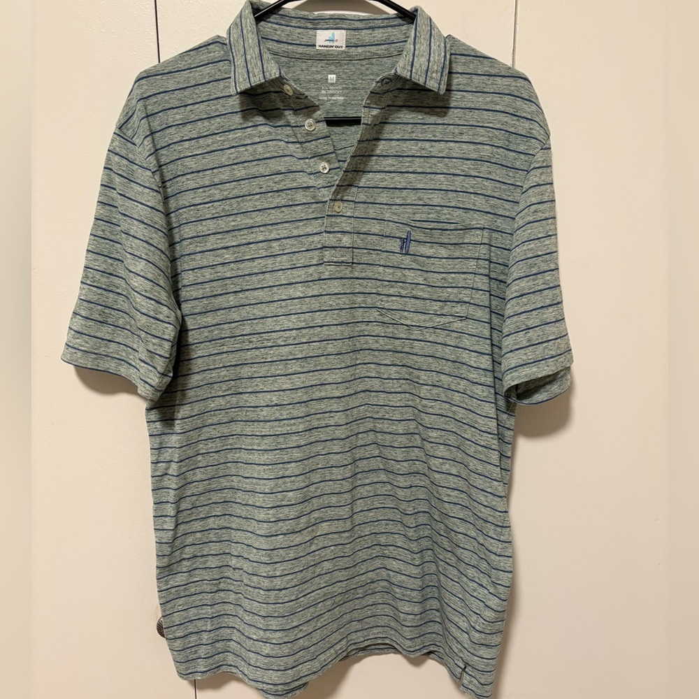 Johnnie-O Men's Kiwi Neese Striped Polo Men’s Size Medium EUC
